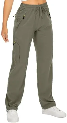 toomett womens hiking cargo pants quick dry upf50 outdoor pants for women fishing safari travel pants with pockets6608light green2xl