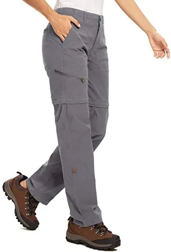 womens hiking pants convertible quick dry outdoor upf 40 waterproof fishing travel camping safari pants capri2192grey us 12